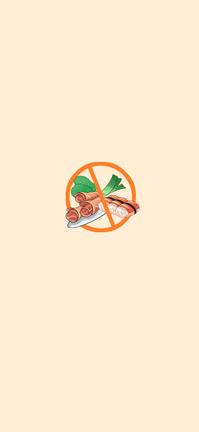 手绘卡通食物减肥手机壁纸背景