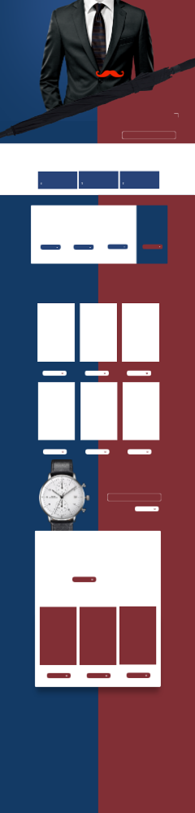 红蓝撞色淘宝天猫男人节高端手表首饰首页背景