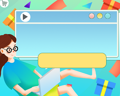 限时福利卡通手绘小程序封面背景