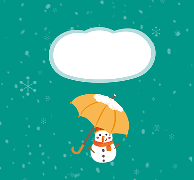 冬天下雪清新插画朋友圈封面背景