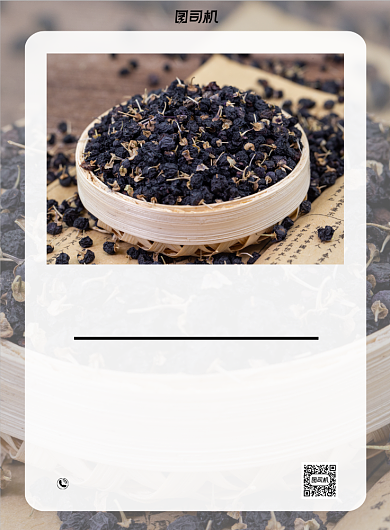 黑枸杞野生写实养生食补中药印刷海报背景