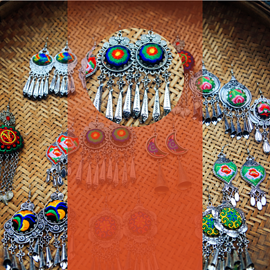 藏族纯银耳饰饰品淘宝主图直通车模板背景