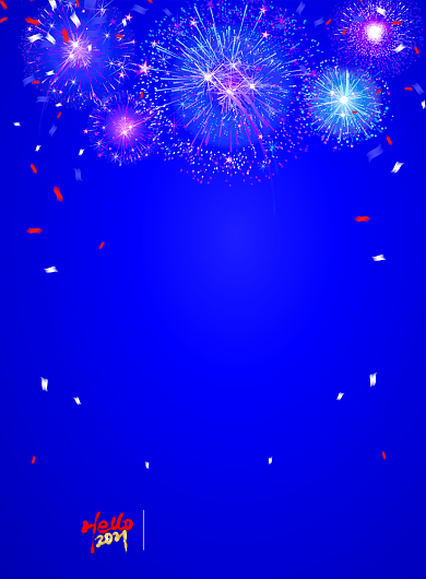 蓝色鎏金简约2021新年海报背景