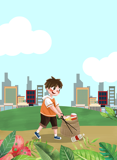 创城公益广告手绘插画印刷海报背景