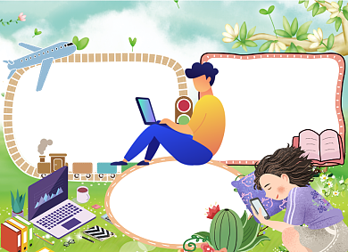 蓝色文明上网健康成长小报手抄报背景