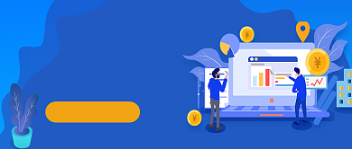 蓝色手绘互联网运营课程公众号首图背景