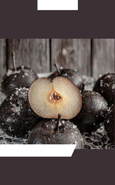 冻梨冬季水果包装简约风标签不干胶背景