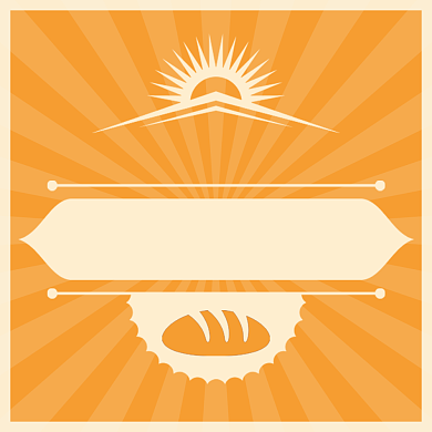 面包烘焙蛋糕黄色卡通食品标签不干胶背景