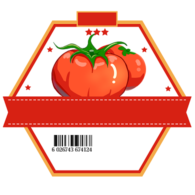 番茄蔬果红色简约食物标签不干胶背景