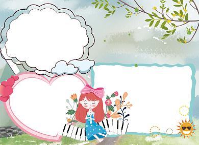 春天插画小报手抄报背景