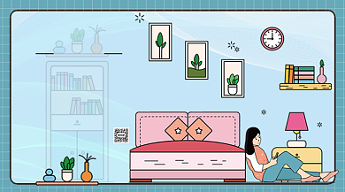 家居装修公司促销横版手机海报背景