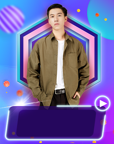 双11蓝紫色直播间男装女装海报背景