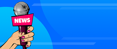 蓝色卡通热点新闻消息报道公众号首图背景