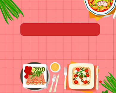 美食打卡手绘卡通背景