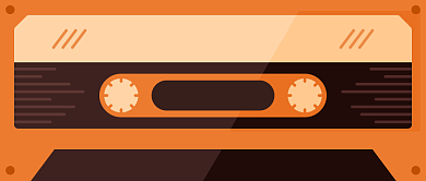 黄色创意复古磁带公众号首图背景