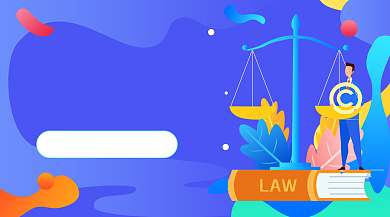 法律大讲堂蓝色插画广告banner背景