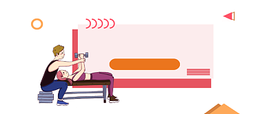 健身中心简约插画公众号logo背景