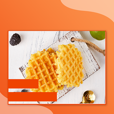 华夫饼实景美食手机方图背景