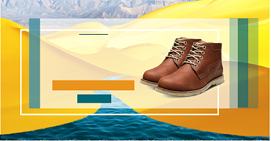 户外休闲鞋电商横版海报背景