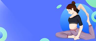 蓝色产后修复康复瑜伽公众号首图背景