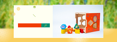 儿童积木玩具淘宝电商banner图背景