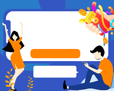 邀请好友赚现金手绘卡通小程序封面背景