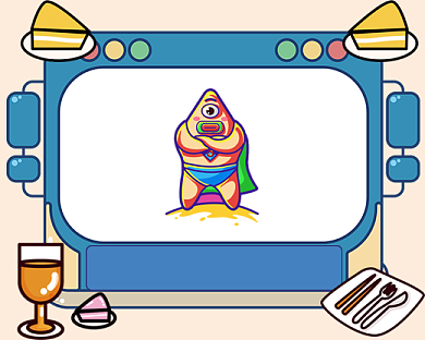 美食联盟手绘卡通小程序封面背景