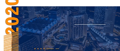 蓝色行政简约企业年会公众号封面背景