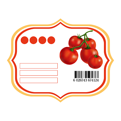 圣女果小番茄红色简约标签不干胶背景