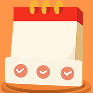 黄色打卡日历公众号小图背景