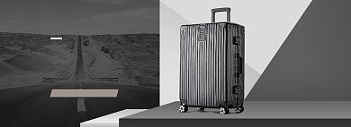 黑边简约双十一旅行箱促销海报背景