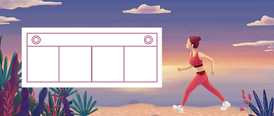 插画卡通手绘户外跑步健身公众号首图背景