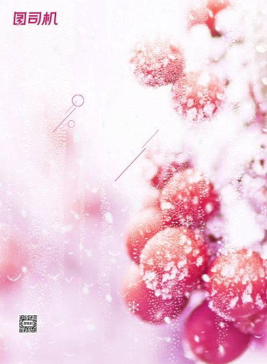 冬天唯美梦幻雪景冬季果子你好海报背景