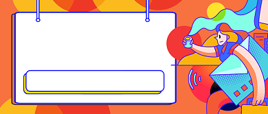 小图招聘求职卡通手绘公众号首图背景