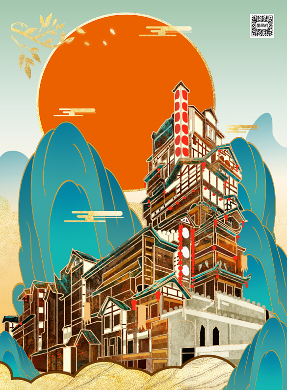 重庆洪崖洞背景