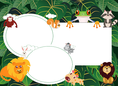 绿色卡通爱护动植物小报手抄报背景