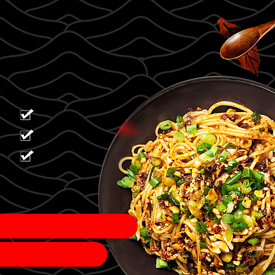 简约风面食美食热干面拉面电商主图背景