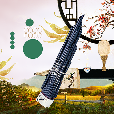 演奏竹笛子乐器中国风主图背景