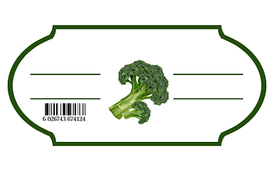 花椰菜绿色超市食品标签不干胶背景