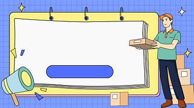 快递服务卡通广告banner背景