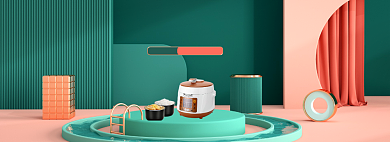 双11C4D氛围家电专场电器活动海报背景