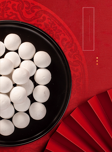 红色汤圆节日元宵海报背景