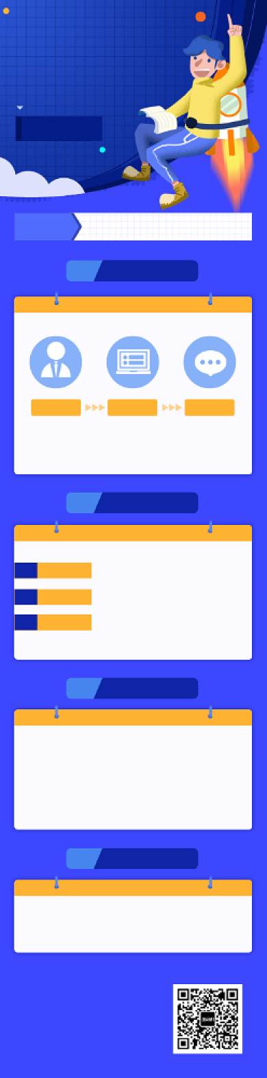 蓝色卡通手绘考研冲刺班课程详情页背景