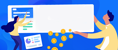 金融股票卡通手绘公众号首图背景