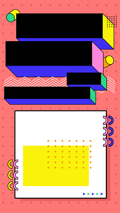 决战考研考试孟菲斯几何手机海报背景