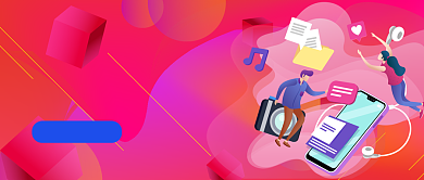 音乐榜单卡通手绘公众号首图背景