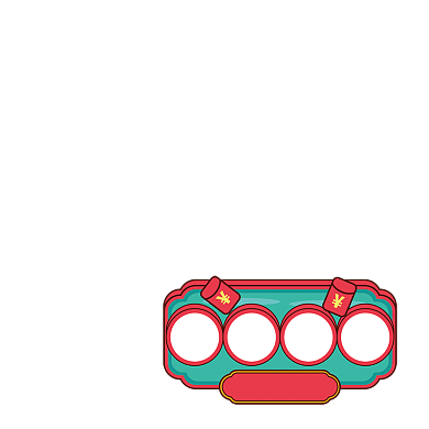 新年礼遇红绿色中国风卡通主图图标背景