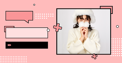 燃冬季女装棉衣领券海报背景