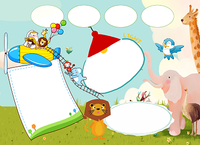 保护动物卡通大象狮子小报背景