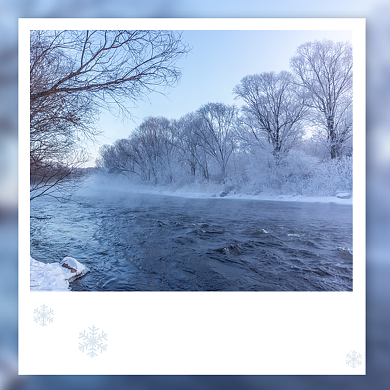 蓝色二十四节气小寒节气方形配图背景